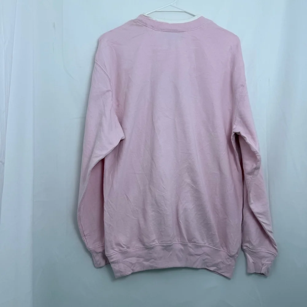 Vintage Women's M&C Sportswear Pink Snowflake Winter Christmas Sweatshirt Size M
